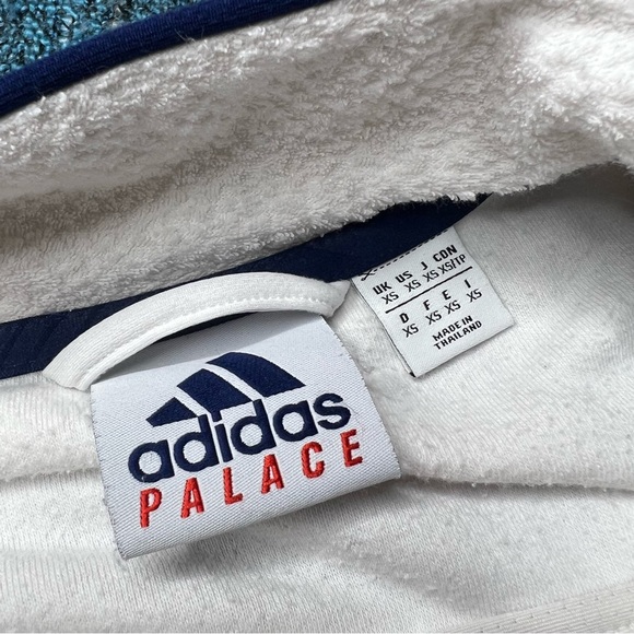 Adidas x Palace On Court Towel Track Jacket in White Blue - Picture 7 of 14